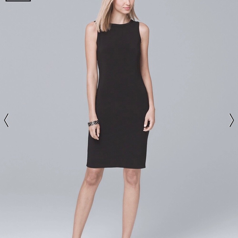NWT WHBM Petite Reversible Border-Trim Floral Knit Sheath Dress - Picture 3 of 5